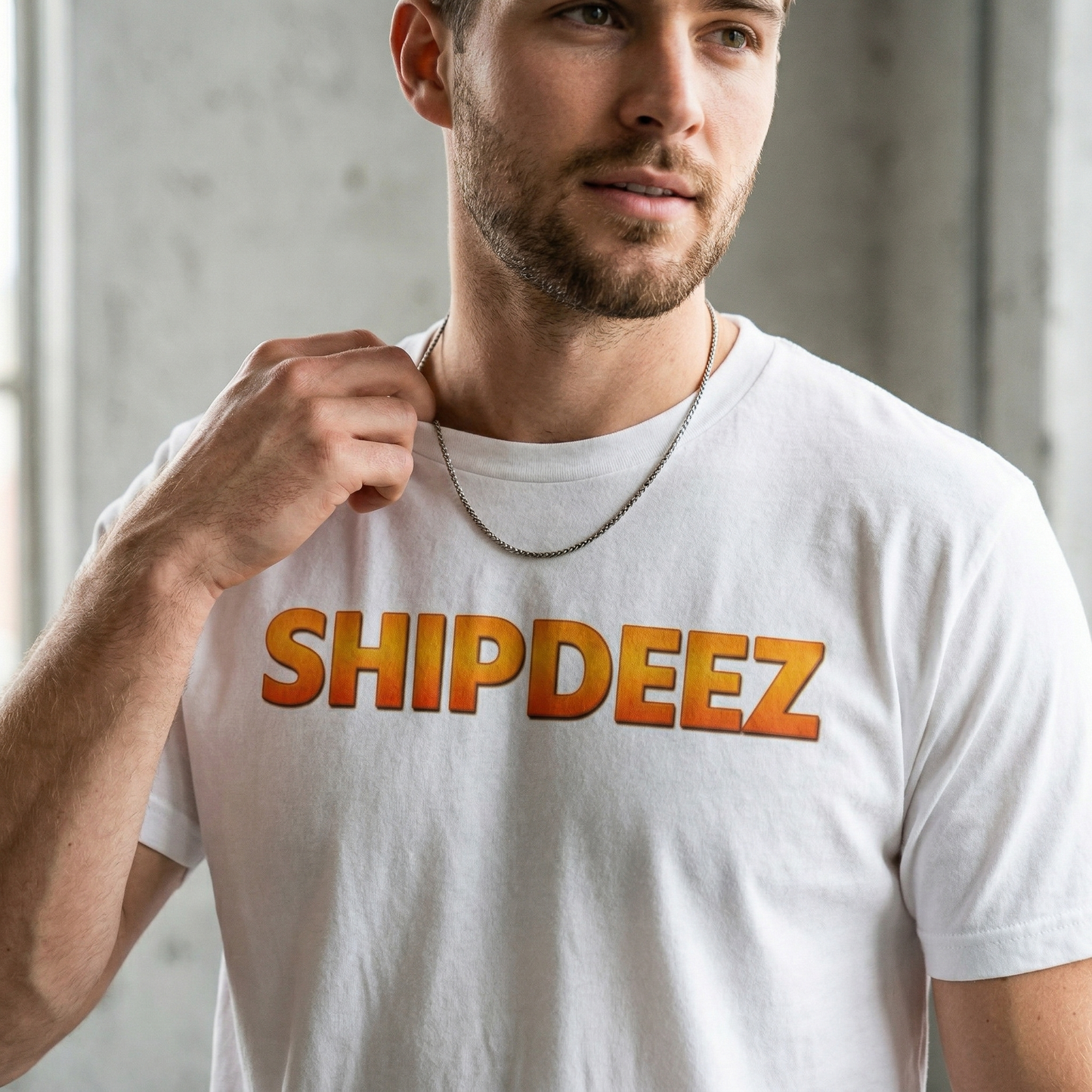 White SHIPDEEZ Cotton Tee