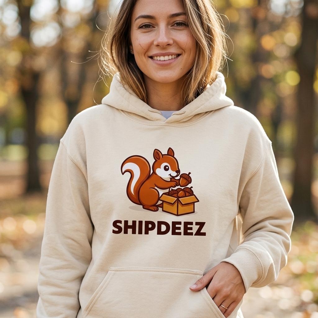 Beige Founder's Hoodie – Squirrel Print