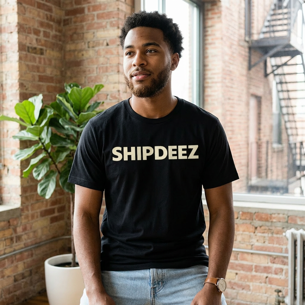 Black/White SHIPDEEZ Cotton Tee