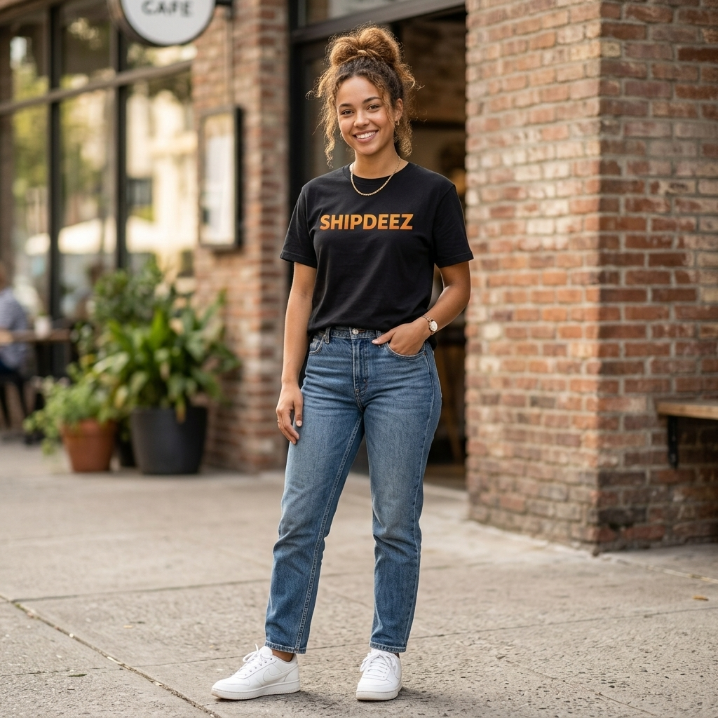 Black/Orange SHIPDEEZ Cotton Tee